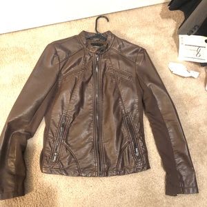 Express women’s brown leather jacket